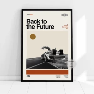 Affiche de film culte - Poster Vintage minimaliste - Retour vers le futur