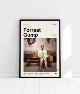 Affiche de film culte Forest Gump - Poster Vintage minimaliste