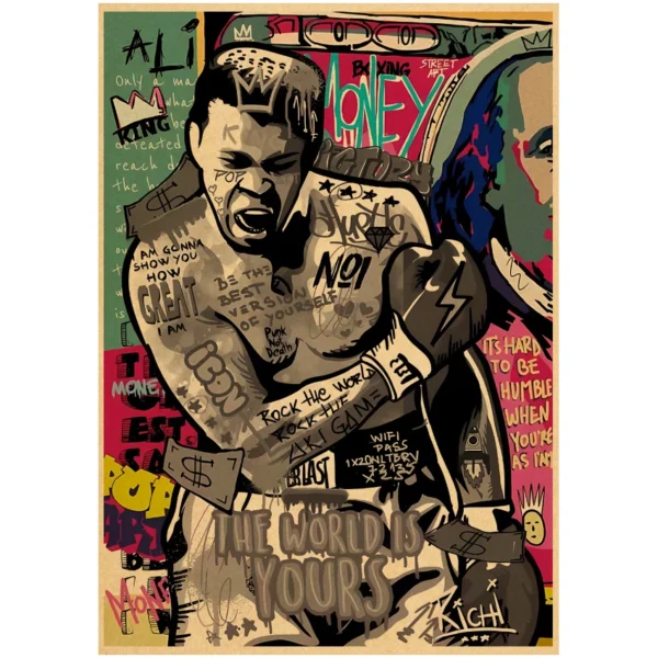 Affiche Mohamed Ali Pop Art Graffiti