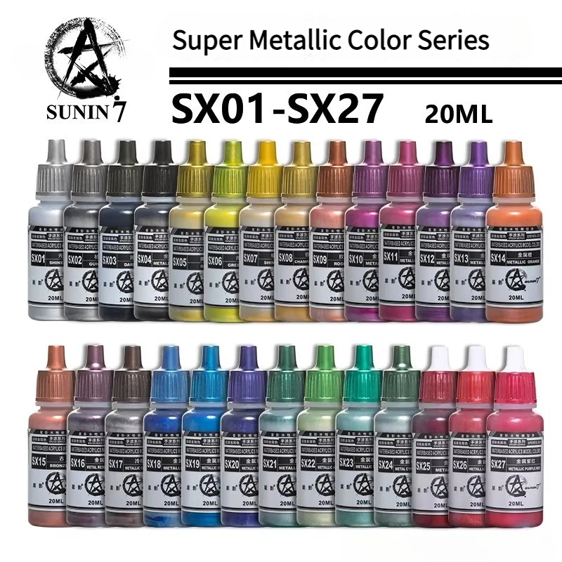 Peinture métallique à base d’eau 20 ml pour figurines et loisirs créatifs