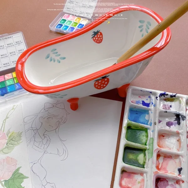 Palette de peinture en céramique forme baignoire
