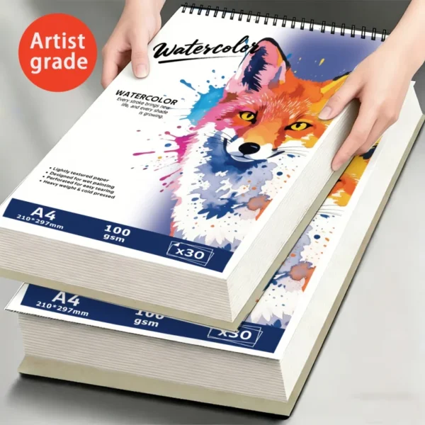 Bloc de dessin à spirale A4 / A5 – 30 pages papier rugueux 100 g/m²