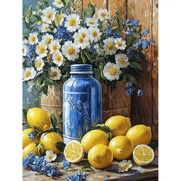 Kit de peinture au numéro Vase et citron
