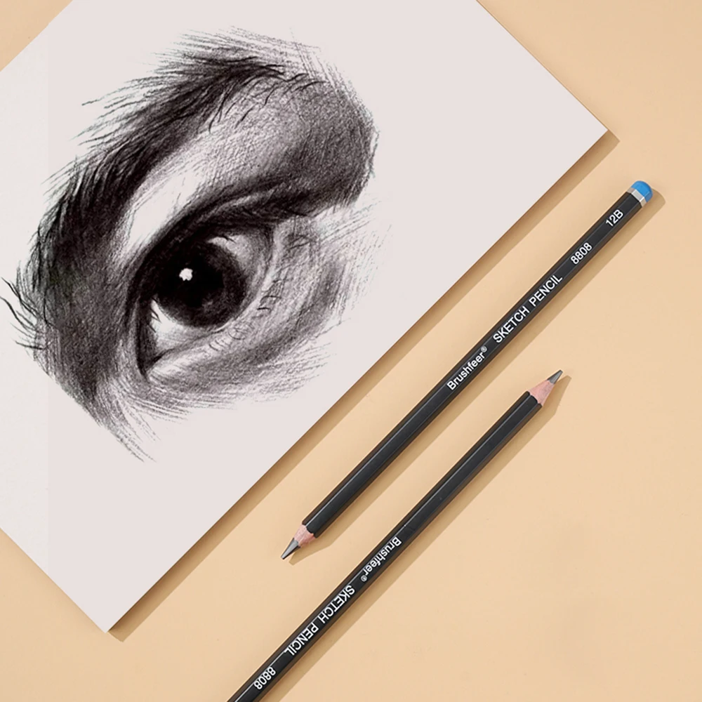 Ensemble de 14 crayons à dessin graphite 4H-14B – Kit croquis professionnel – Image 6