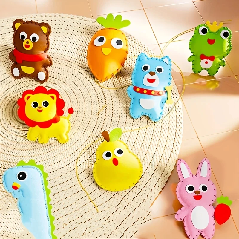 Kit de couture enfant 8 pièces – Peluches animaux en feutrine – Image 6