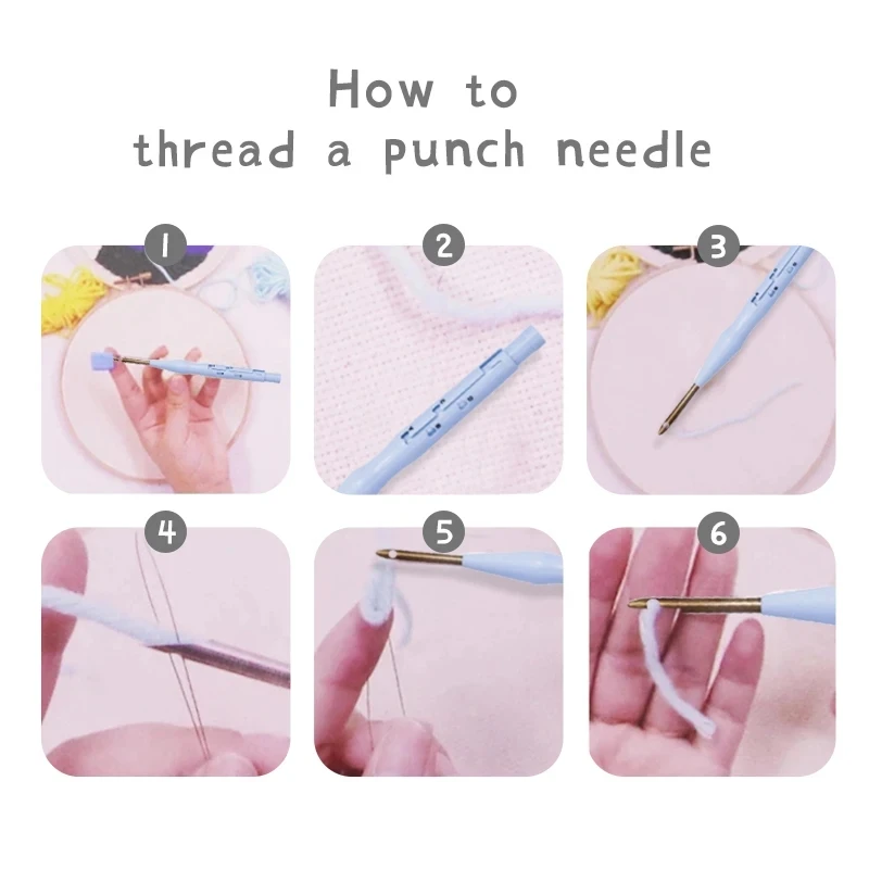 Kit punch needle débutant motif animal – Set de broderie complet – Image 5