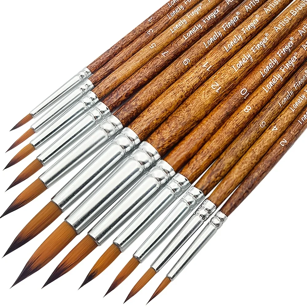 Set de 12 pinceaux ronds