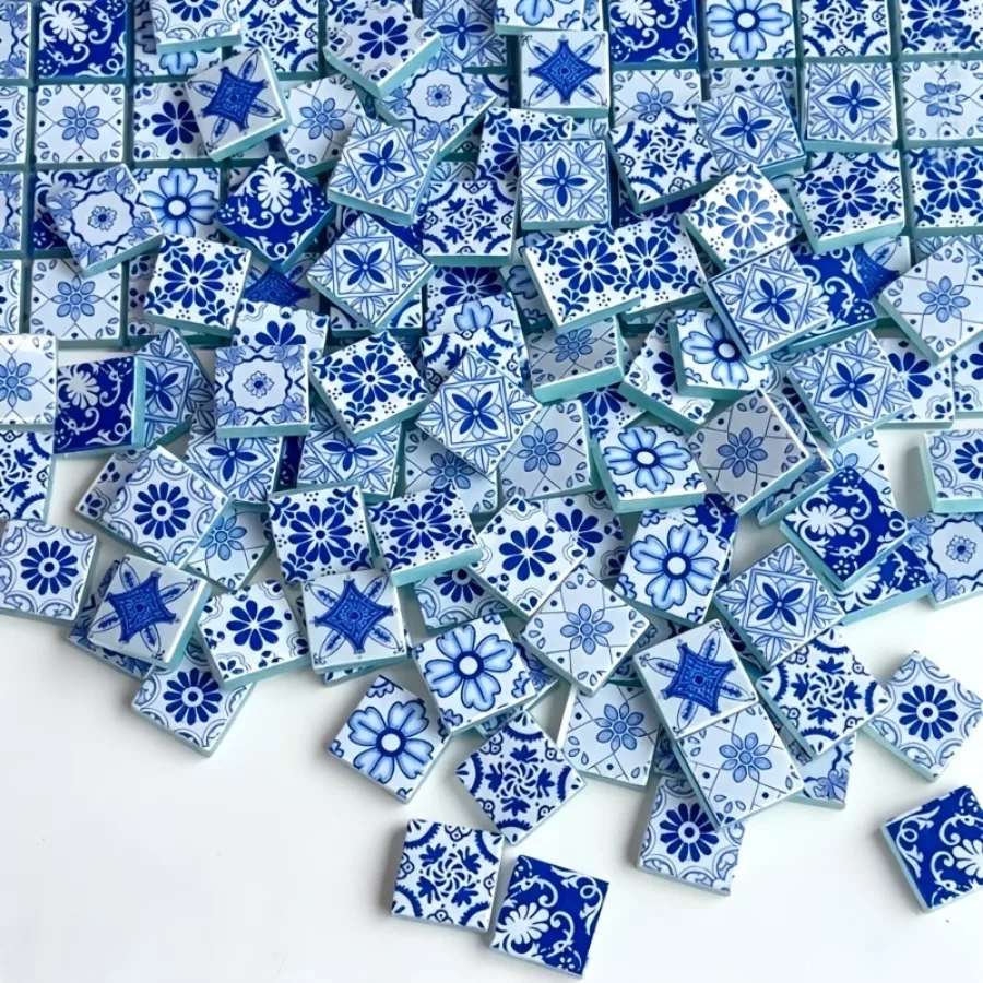 Carreaux de mosaïque motif bleu et blanc – Image 4
