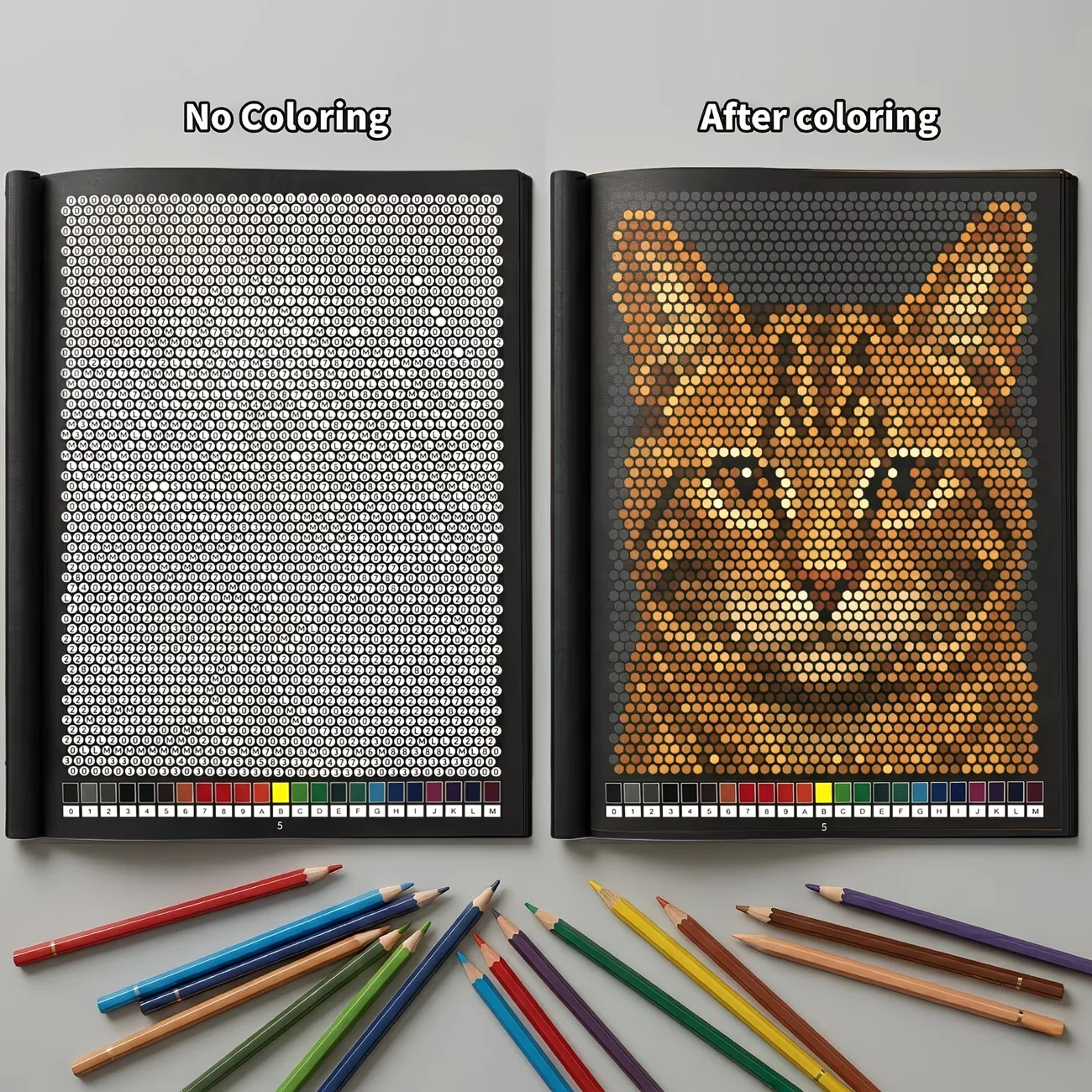 Livre de coloriage pixel art par numéros pour adultes – 32 pages anti-stress, motifs mystère à révéler – Image 2