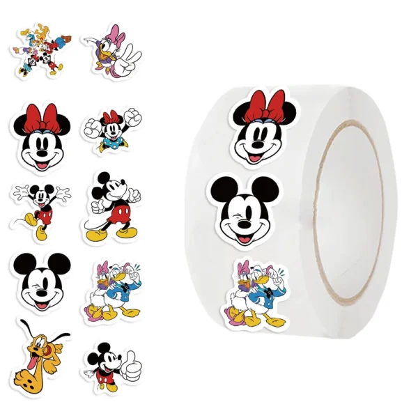 Rouleau de 500 autocollants Disney – Stickers PVC pour scrapbooking, bullet journal & DIY
