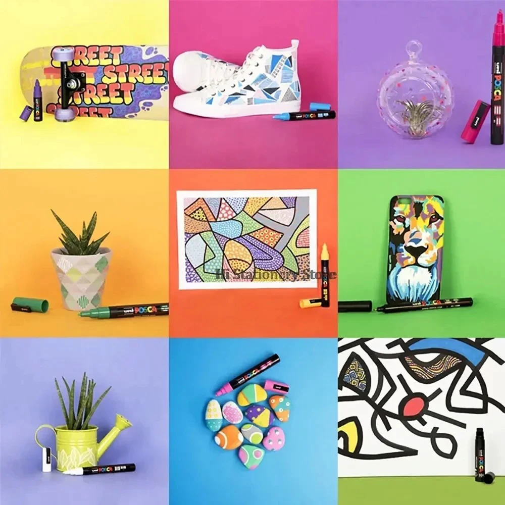 Marqueurs POSCA – Set de 16 feutres acryliques (PC-1M / PC-3M / PC-5M) dessin, DIY & lettering – Image 4