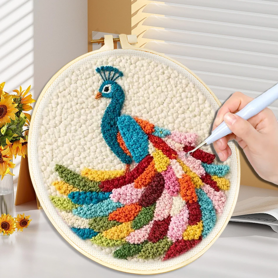 Kit punch needle débutant motif animal – Set de broderie complet