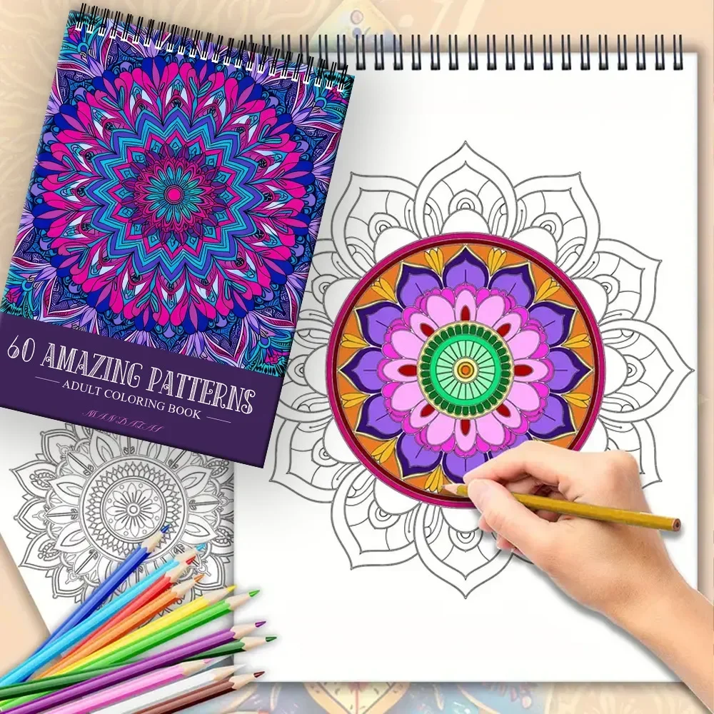 Livre de coloriage mandala pour adultes – 60 pages anti-stress à colorier – Image 3