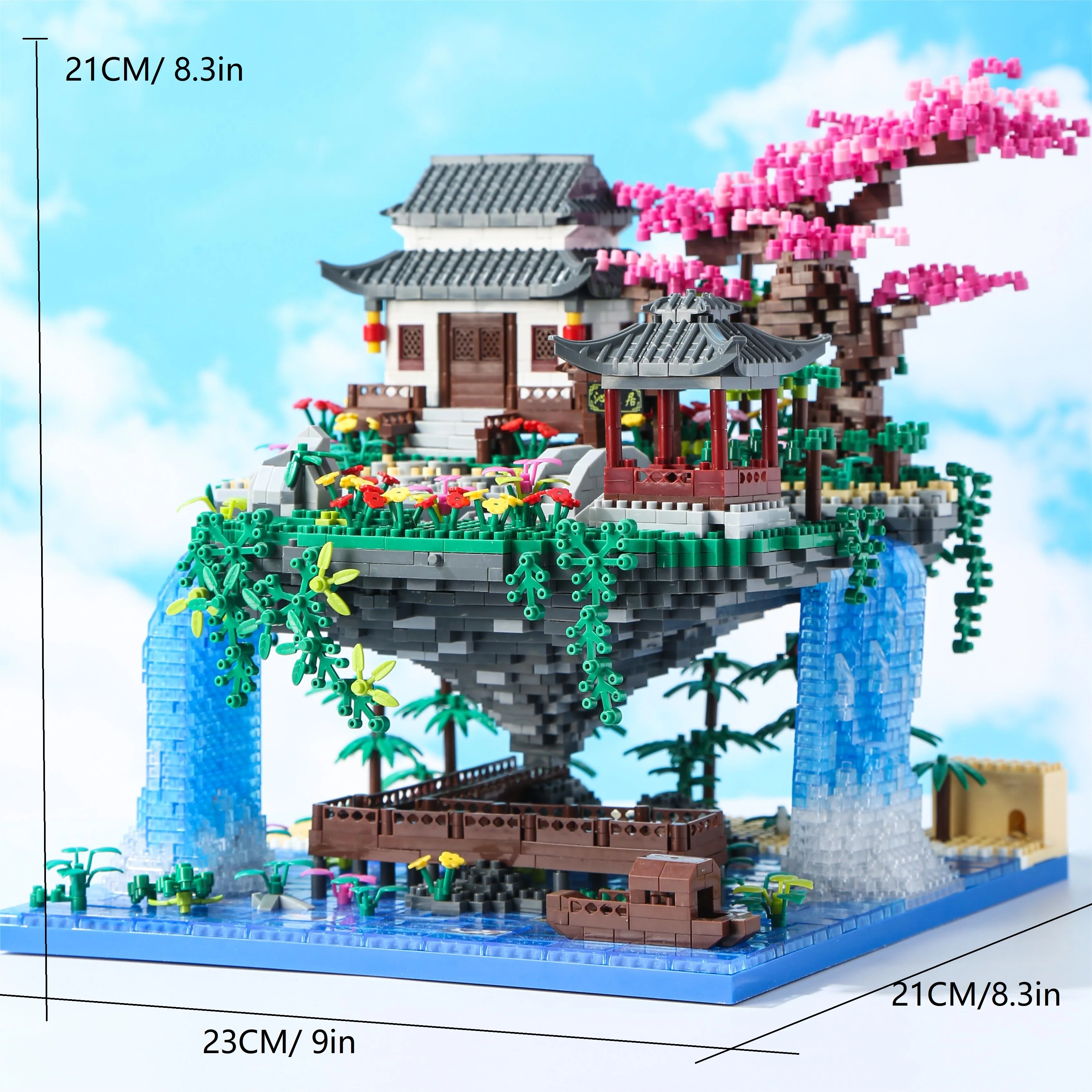 Kit de construction maison japonaise Sakura – Maquette micro-briques 3320 pièces – Image 3