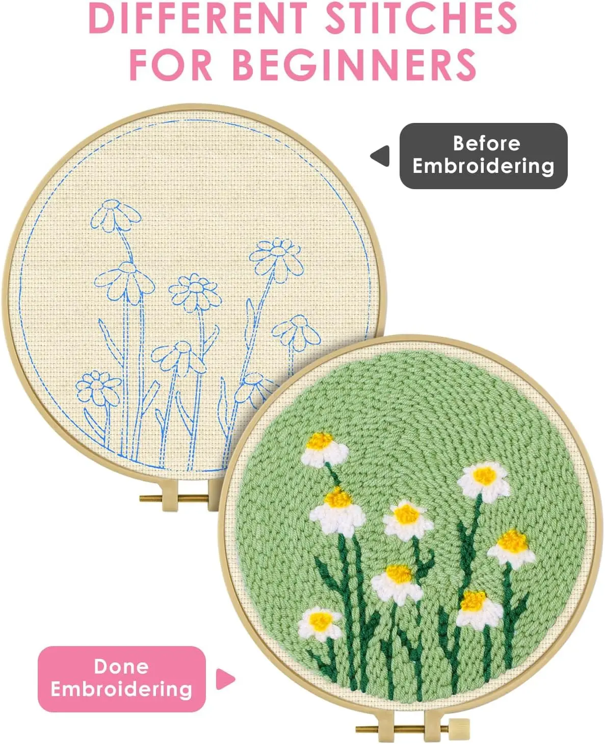 Kit punch needle débutant motif animal – Set de broderie complet – Image 3