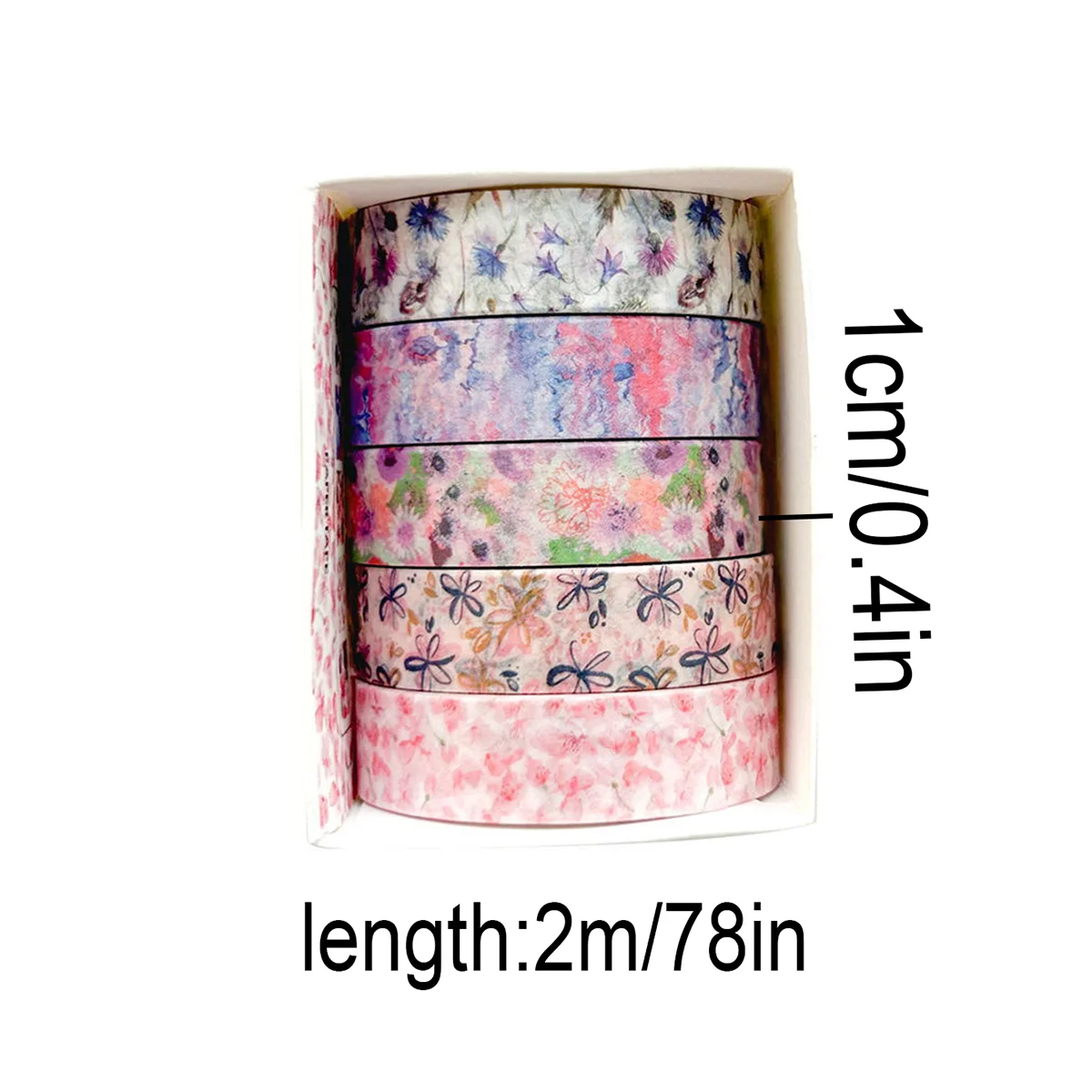 Set de 5 rubans washi tape fleuris – Masking tape décoratif floral pour scrapbooking & bullet journal – Image 2