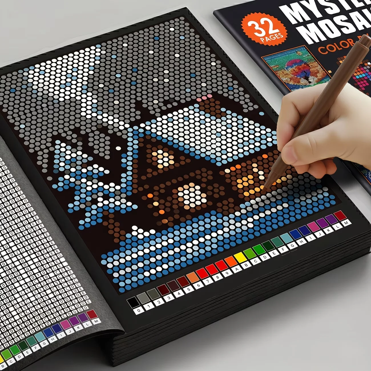 Livre de coloriage pixel art par numéros pour adultes – 32 pages anti-stress, motifs mystère à révéler – Image 6