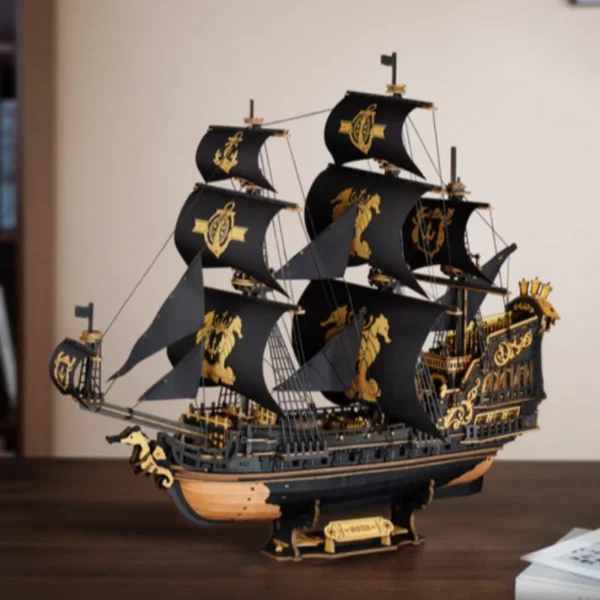 Puzzle 3D en bois à assembler – Maquette de bateau pirate à monter soi-même 603 pièces