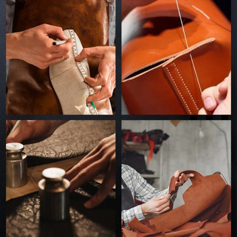 Kit de couture cuir complet – Fil ciré, alênes, aiguilles courbes & ciseaux pour maroquinerie et réparation – Image 5
