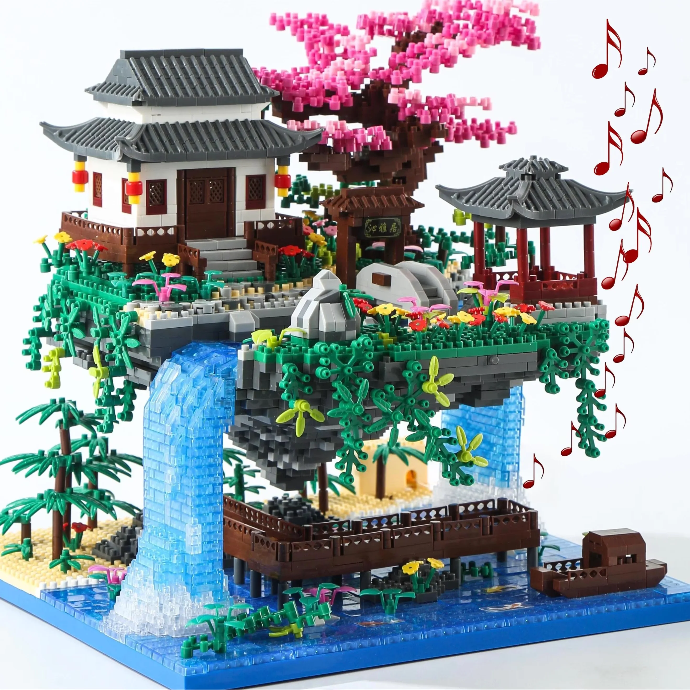 Kit de construction maison japonaise Sakura – Maquette micro-briques 3320 pièces