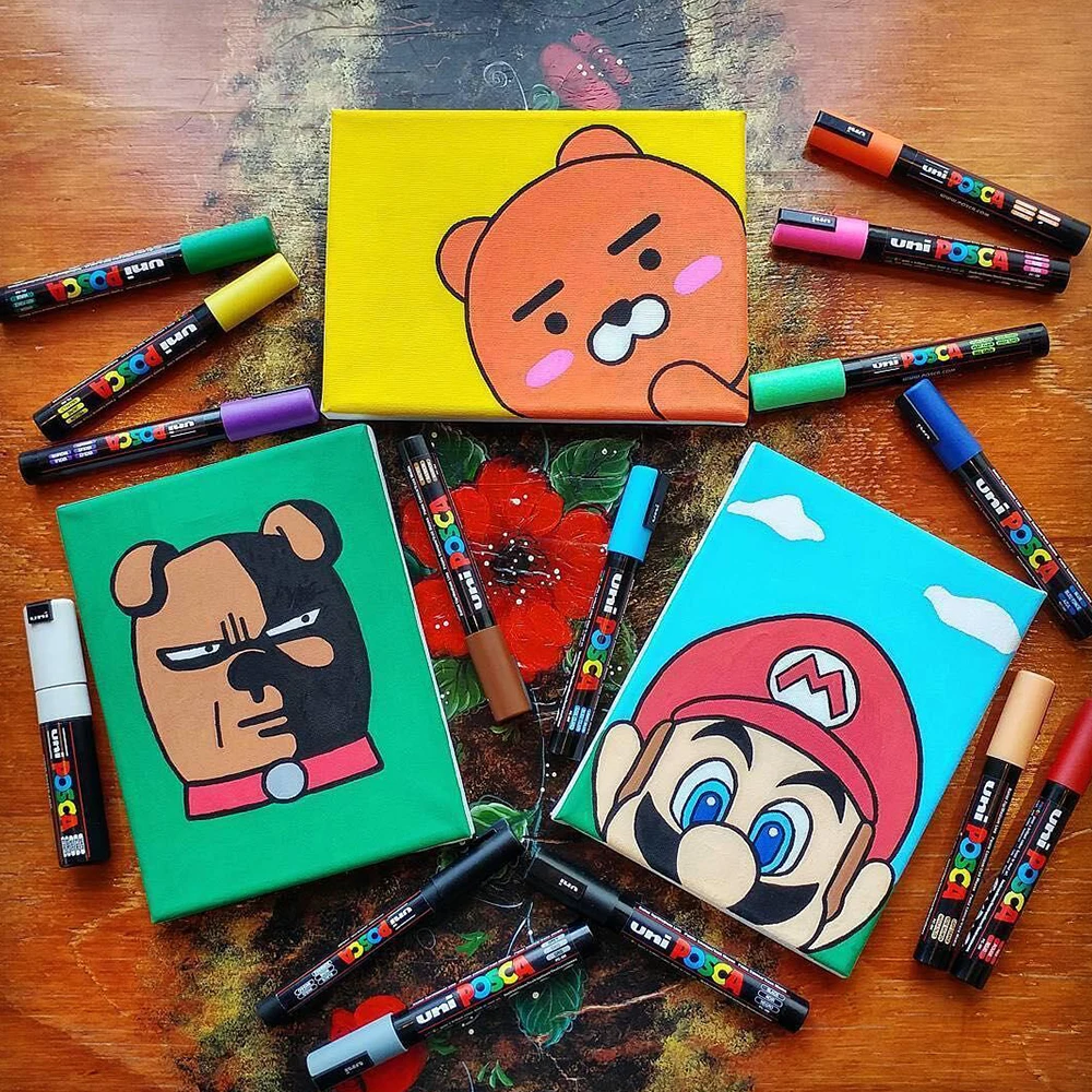 Marqueurs POSCA – Set de 16 feutres acryliques (PC-1M / PC-3M / PC-5M) dessin, DIY & lettering – Image 3