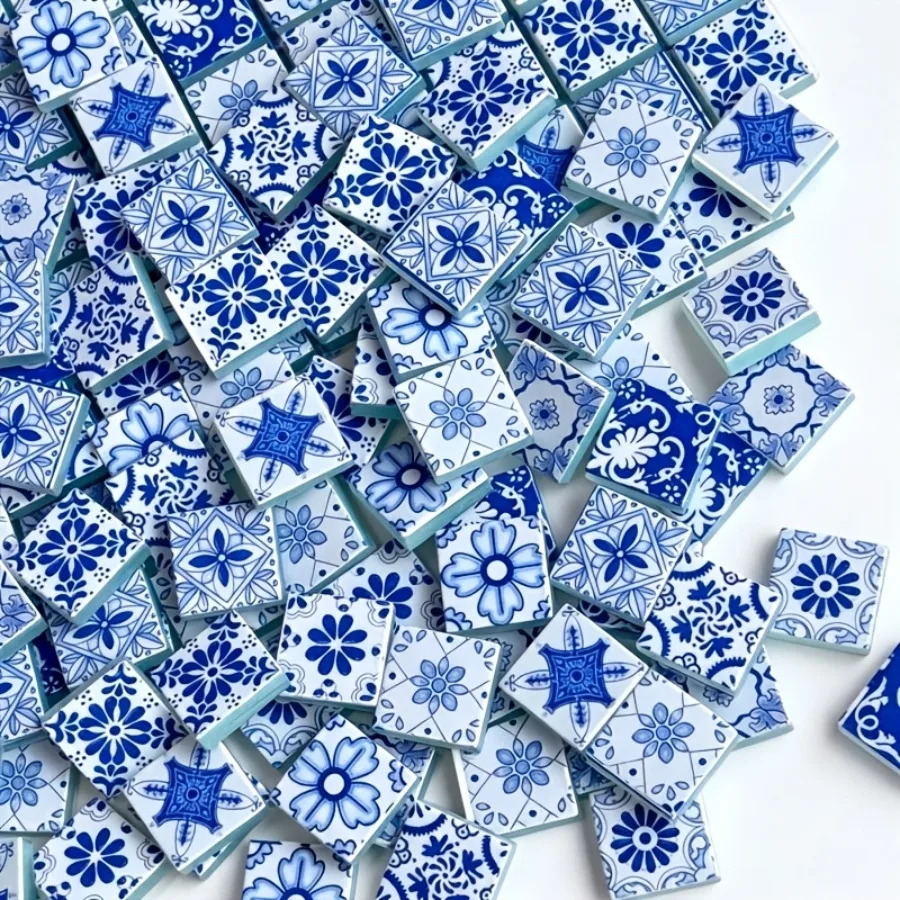 Carreaux de mosaïque motif bleu et blanc – Image 5