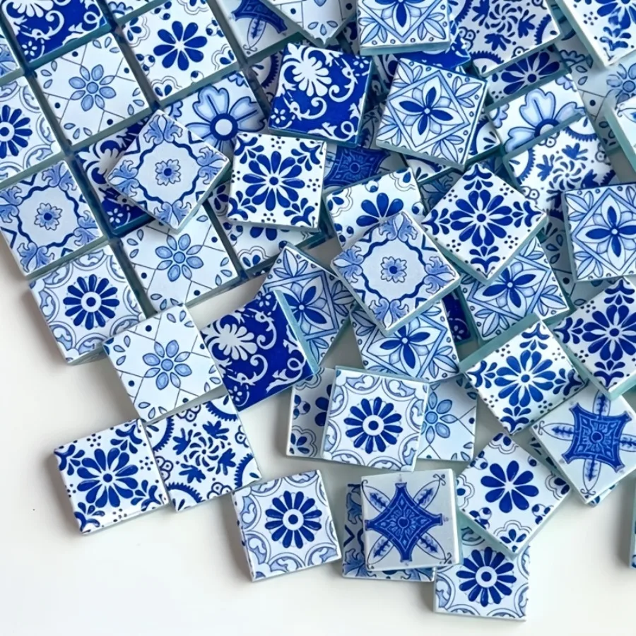 Carreaux de mosaïque motif bleu et blanc – Image 6