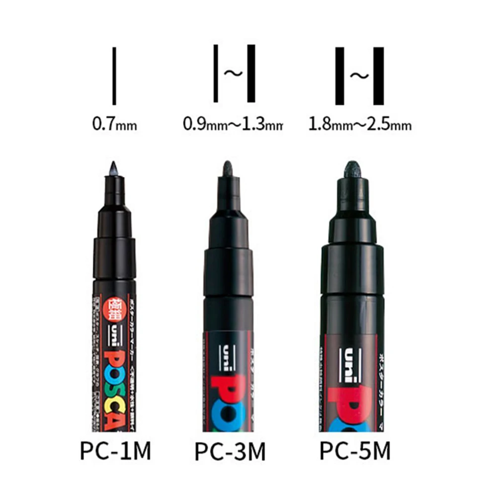 Marqueurs POSCA – Set de 16 feutres acryliques (PC-1M / PC-3M / PC-5M) dessin, DIY & lettering – Image 2