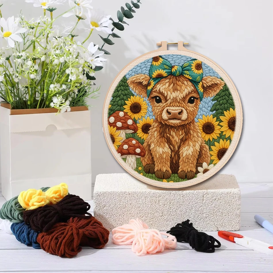 Kit punch needle débutant motif paysage – Set de broderie complet – Image 2