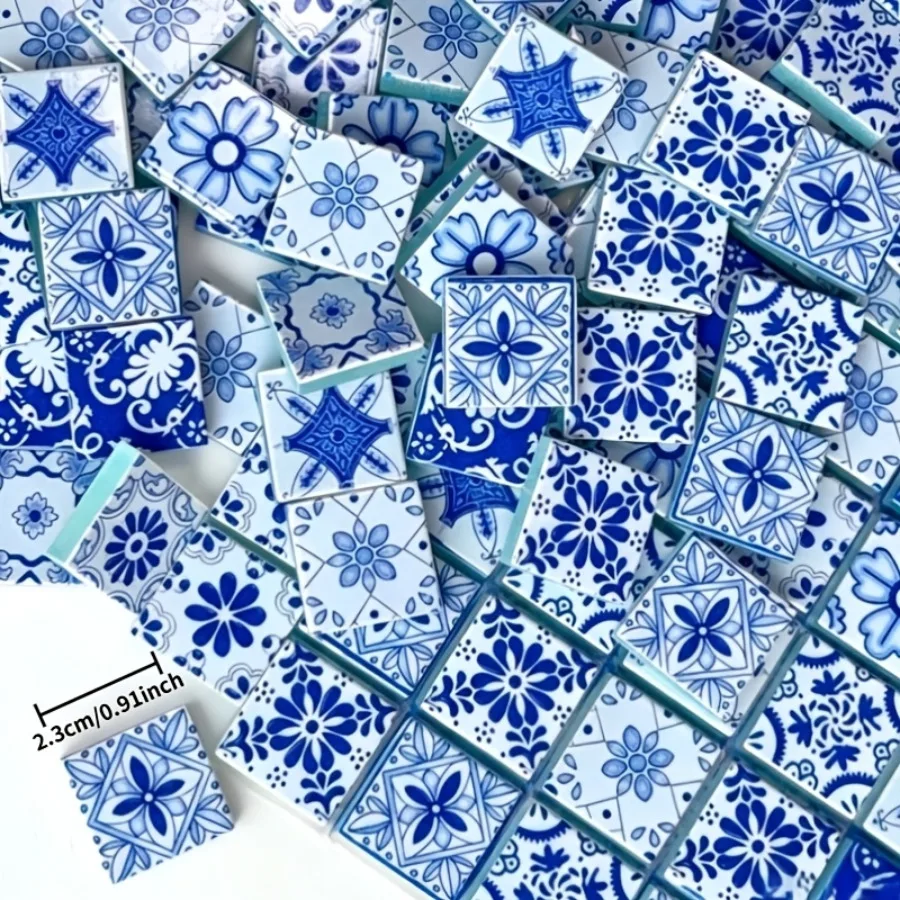 Carreaux de mosaïque motif bleu et blanc – Image 3