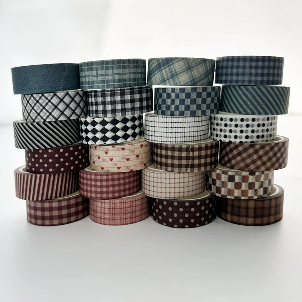 Set de 6 washi tapes à carreaux & pois – Masking tape vintage scrapbooking – Image 5