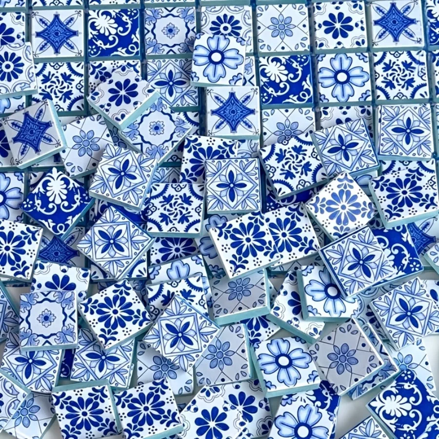 Carreaux de mosaïque motif bleu et blanc – Image 2