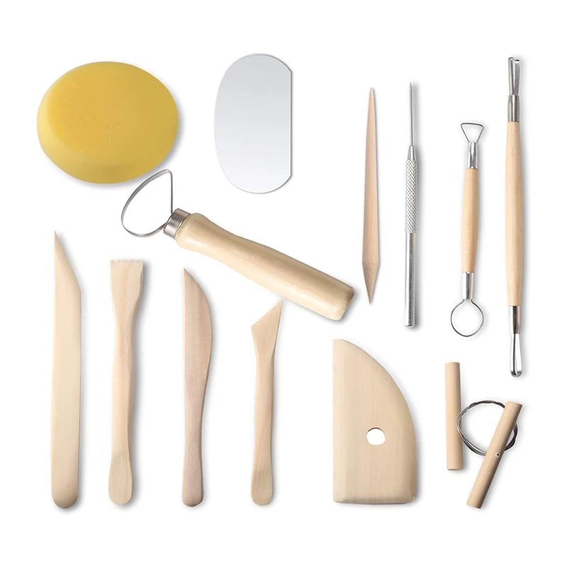 Kit de 13 outils de poterie & modelage – Set d'outils pour argile, sculpture et céramique – Image 2