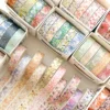 Set de 5 rubans washi tape fleuris – Masking tape décoratif floral pour scrapbooking & bullet journal