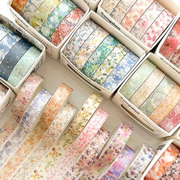 rubans washi tape fleuris