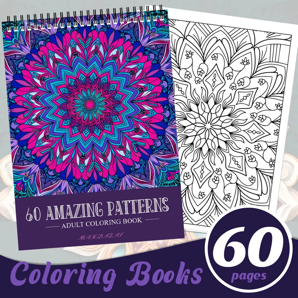 Livre de coloriage mandala pour adultes – 60 pages anti-stress à colorier – Image 2