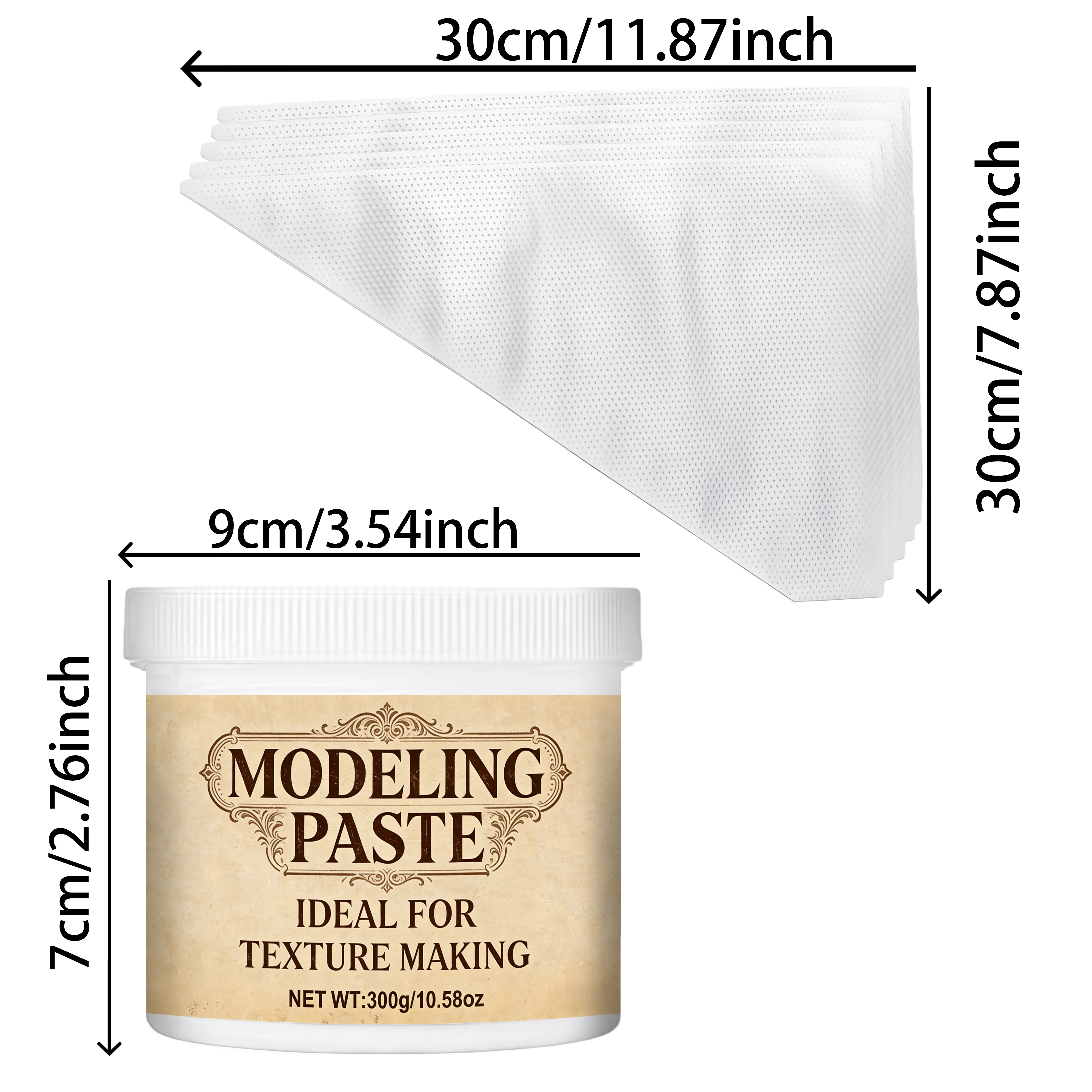Modeling paste blanc 300g – Medium de texture peinture, relief & effets matière | 5 poches à douille incluses – Image 4