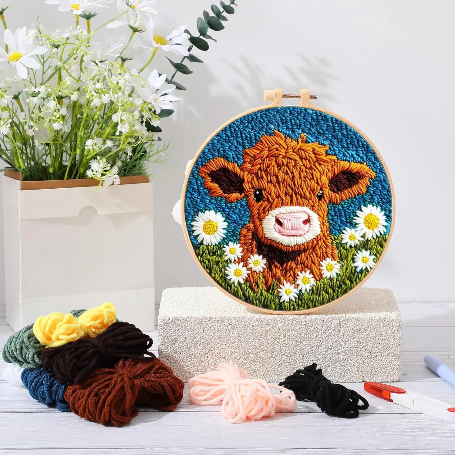 Kit punch needle débutant motif animal – Set de broderie complet – Image 4