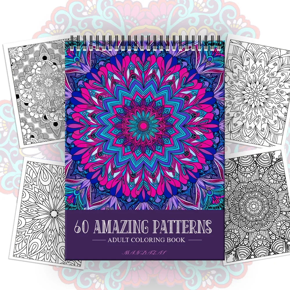 Livre de coloriage mandala pour adultes – 60 pages anti-stress à colorier – Image 4
