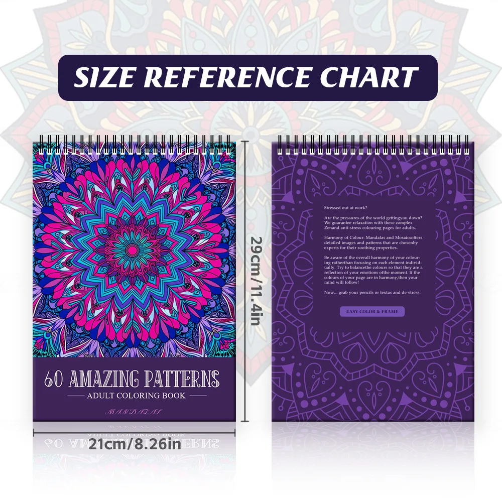 Livre de coloriage mandala pour adultes – 60 pages anti-stress à colorier – Image 5